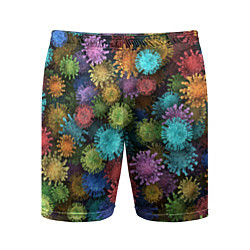 Мужские спортивные шорты Разноцветные вирусы