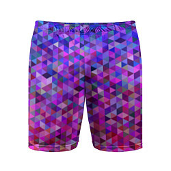Шорты спортивные мужские Треугольники мозаика пиксели, цвет: 3D-принт