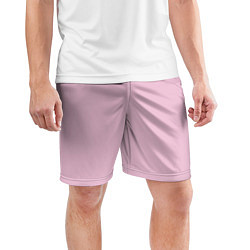 Шорты спортивные мужские Светло-розовый, цвет: 3D-принт — фото 2