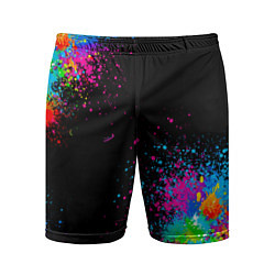 Шорты спортивные мужские Брызги красок, цвет: 3D-принт