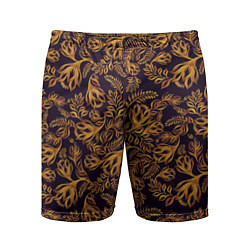 Мужские спортивные шорты Лето золото цветы узор