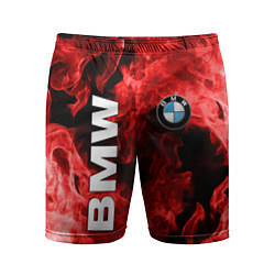 Шорты спортивные мужские BMW FIRE, цвет: 3D-принт