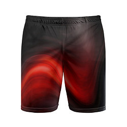 Шорты спортивные мужские BLACK RED WAVES АБСТРАКЦИЯ, цвет: 3D-принт