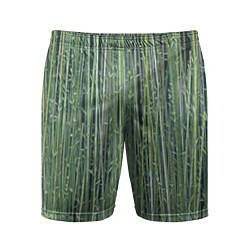 Шорты спортивные мужские Зеленый бамбук, цвет: 3D-принт