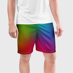 Шорты спортивные мужские Смешанные матовые цвета, цвет: 3D-принт — фото 2
