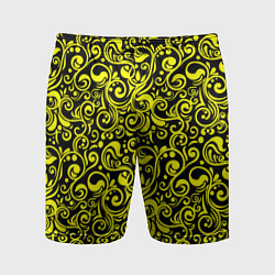 Шорты спортивные мужские Желтые узоры, цвет: 3D-принт