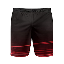 Шорты спортивные мужские Красное и Черное, цвет: 3D-принт