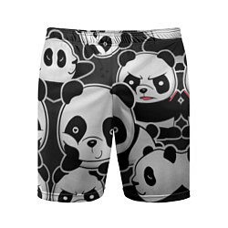 Шорты спортивные мужские Смешные панды, цвет: 3D-принт