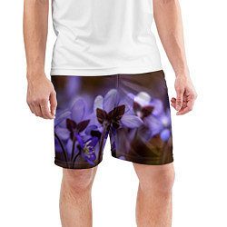 Шорты спортивные мужские Хрупкий цветок фиалка, цвет: 3D-принт — фото 2
