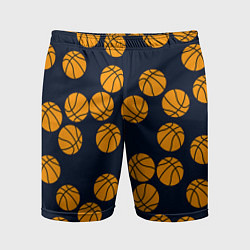 Шорты спортивные мужские Баскетбольные мячи, цвет: 3D-принт