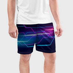 Шорты спортивные мужские Лазерные лучи, цвет: 3D-принт — фото 2