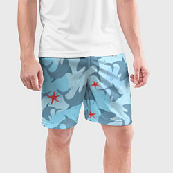 Шорты спортивные мужские Акулы паттерн, цвет: 3D-принт — фото 2