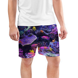 Шорты спортивные мужские Коралловые рыбки, цвет: 3D-принт — фото 2