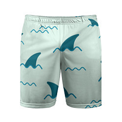 Шорты спортивные мужские Плавники акул, цвет: 3D-принт