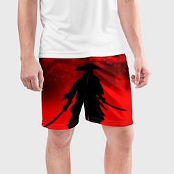 Шорты спортивные мужские САМУРАЙ кровавой луны, цвет: 3D-принт — фото 2