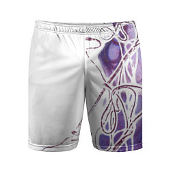 Шорты спортивные мужские Фиолетовые нити, цвет: 3D-принт