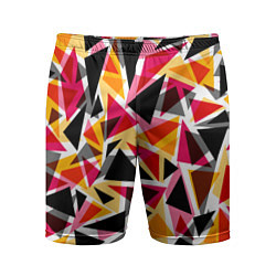 Шорты спортивные мужские Разноцветные треугольники, цвет: 3D-принт