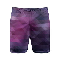 Шорты спортивные мужские Фиолетово-бордовый узор, цвет: 3D-принт
