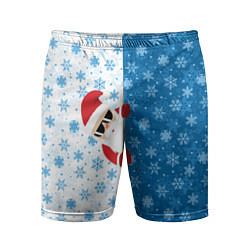 Шорты спортивные мужские С Новым Годом дед мороз, цвет: 3D-принт