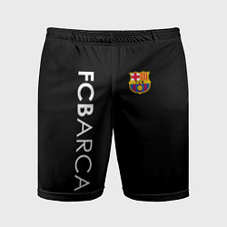 Шорты спортивные мужские FC BARCA BLACK STYLE, цвет: 3D-принт