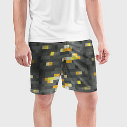 Шорты спортивные мужские Золотая руда - Minecraft, цвет: 3D-принт — фото 2