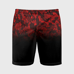 Шорты спортивные мужские BLACK RED CAMO RED MILLITARY, цвет: 3D-принт
