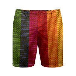 Шорты спортивные мужские Вязаная радуга, цвет: 3D-принт