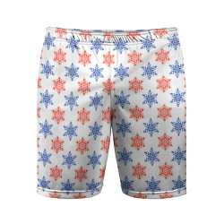 Мужские спортивные шорты Снежинки паттернsnowflakes pattern