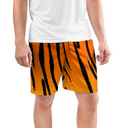 Шорты спортивные мужские Шкура тигра диагональ, цвет: 3D-принт — фото 2