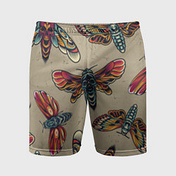 Шорты спортивные мужские Мотыльки-черепа, цвет: 3D-принт