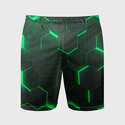 Мужские спортивные шорты Неоновые соты - Green