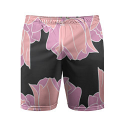 Мужские спортивные шорты Розовые цветы-кристаллы