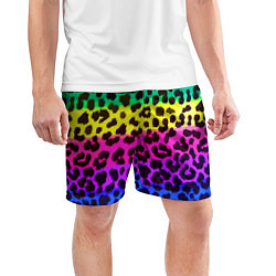 Шорты спортивные мужские Leopard Pattern Neon, цвет: 3D-принт — фото 2