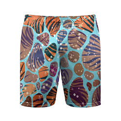 Мужские спортивные шорты Разноцветные камушки, цветной песок, пальмовые лис
