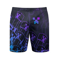Шорты спортивные мужские Minecraft CREEPER NEON, цвет: 3D-принт