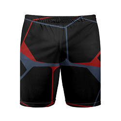 Мужские спортивные шорты Геометрические линии сине-красные