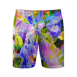 Шорты спортивные мужские Красочный цветочный узор Весна - Лето 2023 Colorfu, цвет: 3D-принт