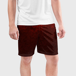 Шорты спортивные мужские Мраморный красно-черный градиент, цвет: 3D-принт — фото 2
