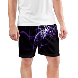 Шорты спортивные мужские Неоновый узор - Фиолетовый, цвет: 3D-принт — фото 2