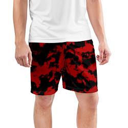 Шорты спортивные мужские Черно-красная абстракция, цвет: 3D-принт — фото 2