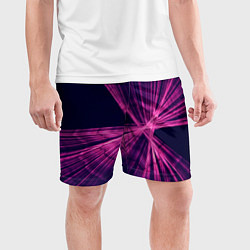 Шорты спортивные мужские Неоновое множество лучей - Розовый, цвет: 3D-принт — фото 2