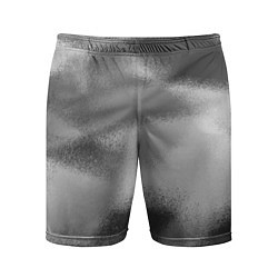 Шорты спортивные мужские В серых тонах абстрактный узор gray abstract patte, цвет: 3D-принт