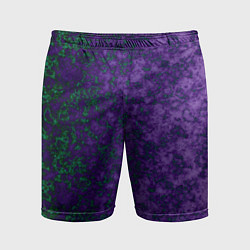 Шорты спортивные мужские Marble texture purple green color, цвет: 3D-принт