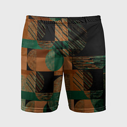 Шорты спортивные мужские Текстурированный абстрактный, геометрический принт, цвет: 3D-принт