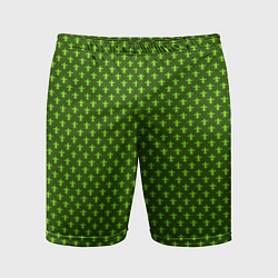 Шорты спортивные мужские Зеленый узоры крестиком, цвет: 3D-принт