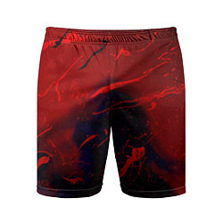 Мужские спортивные шорты Абстрактная краски и фигура - Красный