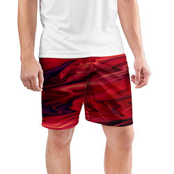 Шорты спортивные мужские Красный абстрактный модный узор, цвет: 3D-принт — фото 2