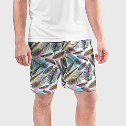 Шорты спортивные мужские Текстура перьев, цвет: 3D-принт — фото 2