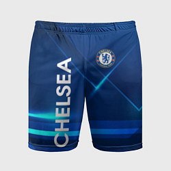 Шорты спортивные мужские Chelsea Синяя абстракция, цвет: 3D-принт