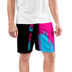 Шорты спортивные мужские Rainbow Six - neon gradient: по-вертикали, цвет: 3D-принт — фото 2
